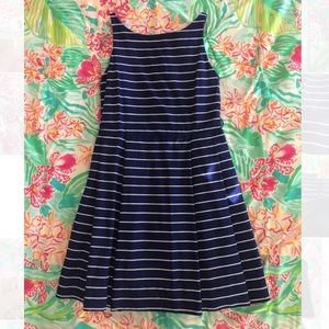 polo ralph lauren - navy blue white striped dress
